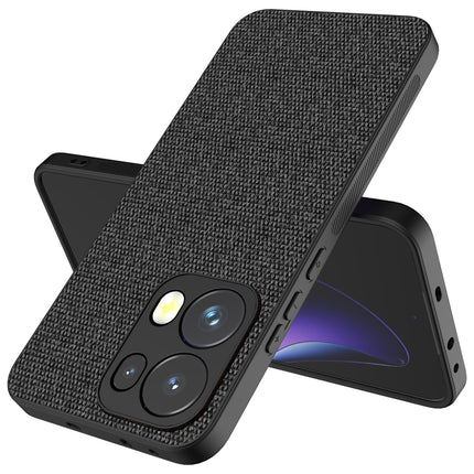 Kapa Soft Full Fabric Protective Back Case Cover for Oppo Reno 13 Pro | Shockproof Slim Hard Anti Slip Back Case (Black)