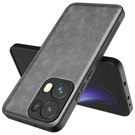 Kapa Tux Leather Back Cover for Oppo Reno 13 Pro | Slim Shockproof Camera Protection Bumper Case (Grey)