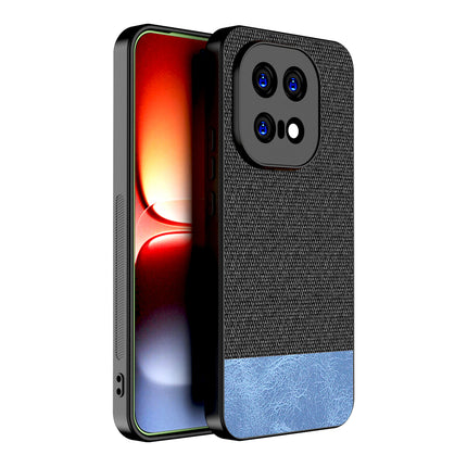 Kapa Soft Fabric & Leather Hybrid Protective Back Cover for IQOO 15 5G | Shockproof Slim Hard Anti Slip Back Case (Black,Blue)