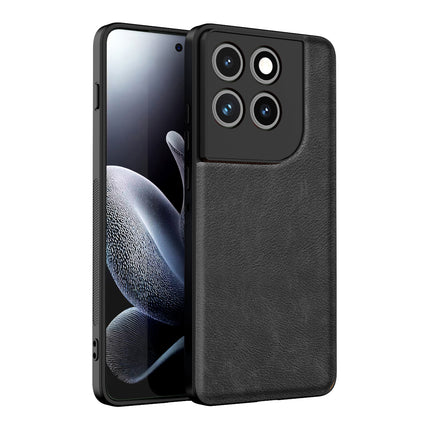Kapa Tux Leather Back Cover for Moto Edge 70 | Slim Shockproof Camera Protection Bumper Case (Black)