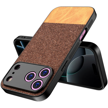 Kapa Soft Fabric & Leather Hybrid Protective Back Cover for Apple iPhone 17 Pro | Shockproof Slim Hard Anti Slip Back Case (Brown)