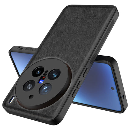 Kapa Tux Leather Back Cover for Vivo X200 Pro (5G) | Slim Shockproof Camera Protection Bumper Case (Black) - Mobizang