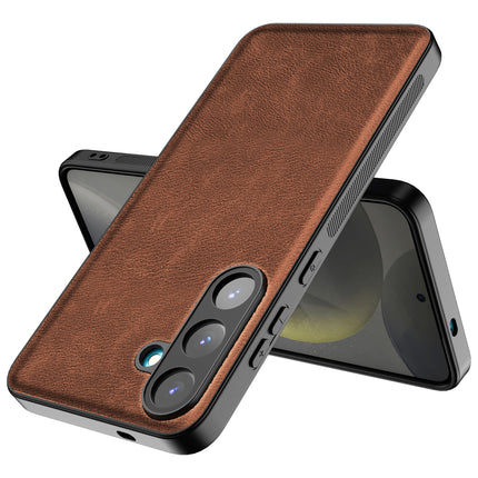Kapa Tux Leather Back Cover for Samsung Galaxy S25 | Slim Shockproof Camera Protection Bumper Case (Brown)
