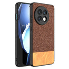 Kapa Soft Fabric & Leather Hybrid Protective Back Cover for OnePlus 13R | Shockproof Slim Hard Anti Slip Back Case (Brown)