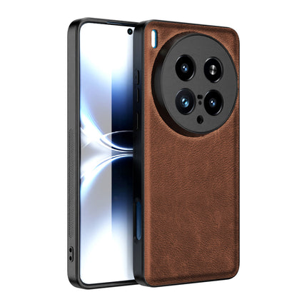 Kapa Tux Leather Back Cover for Vivo X200 Ultra | Slim Shockproof Camera Protection Bumper Case (Brown)