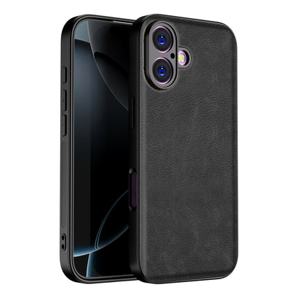 Kapa Tux Leather Back Cover for Apple iPhone 17 | Slim Shockproof Camera Protection Bumper Case (Black) - Mobizang