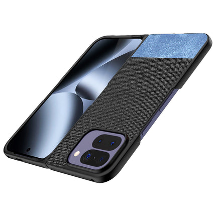 Kapa Soft Fabric & Leather Hybrid Protective Back Cover for Google Pixel 10 PRO FOLD | Shockproof Slim Hard Anti Slip Back Case (Black,Blue) - Mobizang
