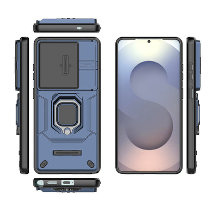 Kapa Armor Slider Back Cover for Samsung Galaxy S26 Ultra | Inbuilt Ring + Camera Slider Shockproof Lens Protection Bumper Back Case (Blue)