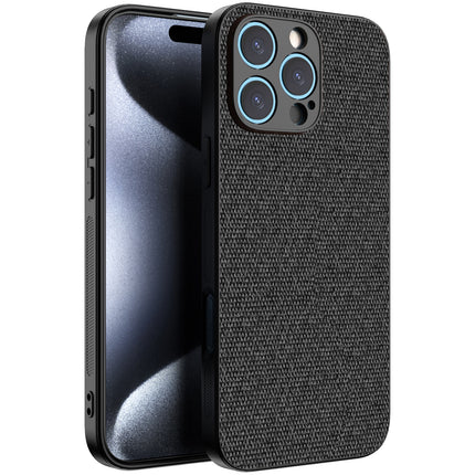 Kapa Soft Full Fabric Protective Back Case Cover for Apple iPhone 16 Pro Max | Shockproof Slim Hard Anti Slip Back Case (Black) - Mobizang