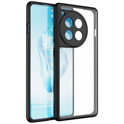 Kapa Hawkeye Clear Back Cover for OnePlus 12R | Camera Lens Protector Shockproof Slim Clear Case Cover (Black Sides)