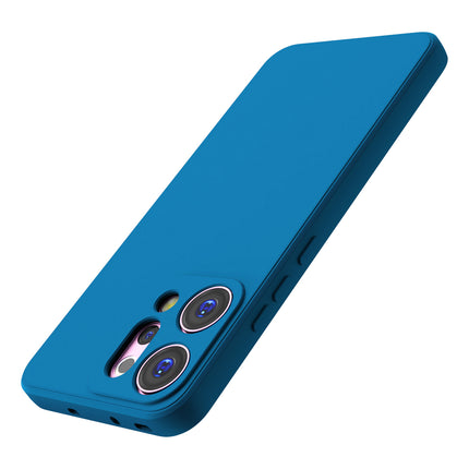 Kapa Matte Protective Lens Flexible Back Cover for Oppo Reno 14 5G | Slim Silicone with Soft Lining Shockproof Full Body Bumper Case (Blue)