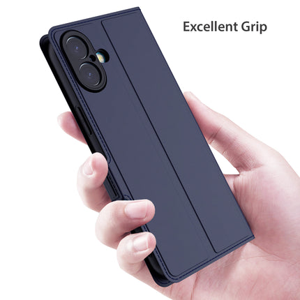 Kapa Noble Slim Magnetic Leather Flip Case Cover for Apple iPhone 16 | Card Holder Stand Flip Wallet Case (Blue) - Mobizang