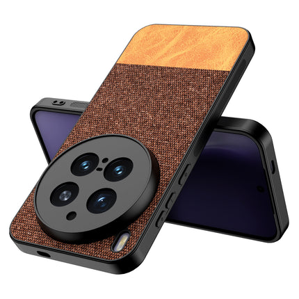 Kapa Soft Fabric & Leather Hybrid Protective Back Cover for Vivo X300 Pro 5G | Shockproof Slim Hard Anti Slip Back Case (Brown) - Mobizang