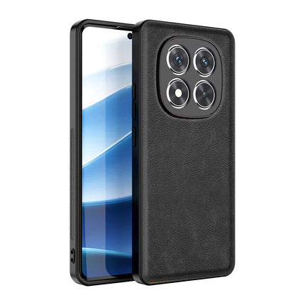 Kapa Tux Leather Back Cover for Redmi Note 14 Pro (5G) | Slim Shockproof Camera Protection Bumper Case (Black) - Mobizang
