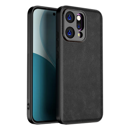 Kapa Tux Leather Back Cover for Oppo Reno 14 5G | Slim Shockproof Camera Protection Bumper Case (Black)