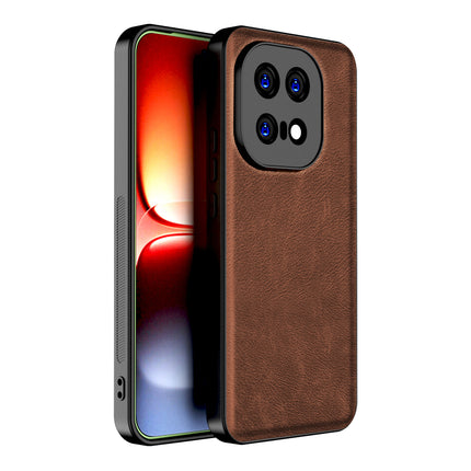 Kapa Tux Leather Back Cover for IQOO 15 5G | Slim Shockproof Camera Protection Bumper Case (Brown) - Mobizang