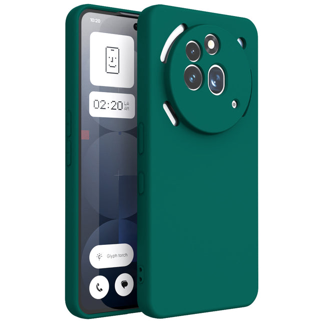 Kapa Matte Protective Lens Flexible Back Cover for Nothing Phone 3A Pro | Slim Silicone with Soft Lining Shockproof Full Body Bumper Case (Green)