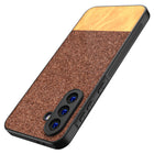 Kapa Soft Fabric & Leather Hybrid Protective Back Cover for Samsung Galaxy A36 | Shockproof Slim Hard Anti Slip Back Case (Brown)