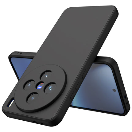 Kapa Matte Protective Lens Flexible Back Cover for Vivo X200 (5G) | Slim Silicone with Soft Lining Shockproof Full Body Bumper Case (Black) - Mobizang