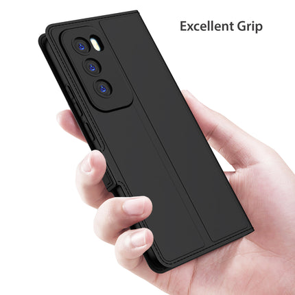 Kapa Noble Slim Magnetic Leather Flip Case Cover for Oppo Reno 12 (5G) | Card Holder Stand Flip Wallet Case (Black)
