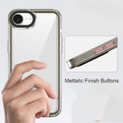 Kapa Warrior Acrylic Clear Back Cover For Apple iPhone 16E | Slim Shockproof [Military Grade Protection] Hybrid Bumper Case (Grey Sides) - Mobizang