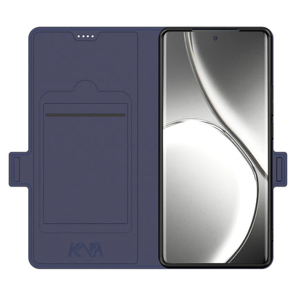 Kapa Noble Slim Magnetic Leather Flip Case Cover for Realme GT 6 / GT 6T | Card Holder Stand Flip Wallet Case (Blue)