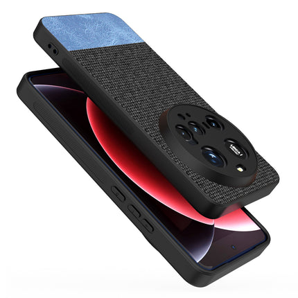 Kapa Soft Fabric & Leather Hybrid Protective Back Cover for Xiaomi 15 Ultra | Shockproof Slim Hard Anti Slip Back Case (Black,Blue)