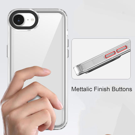 Kapa Warrior Acrylic Clear Back Cover For Apple iPhone 16E | Slim Shockproof [Military Grade Protection] Hybrid Bumper Case (Clear Sides)