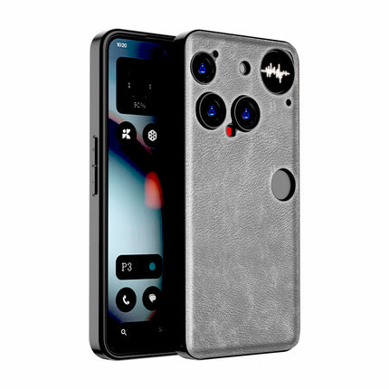 Kapa Tux Leather Back Cover for Nothing Phone 3 5G | Slim Shockproof Camera Protection Bumper Case (Grey) - Mobizang
