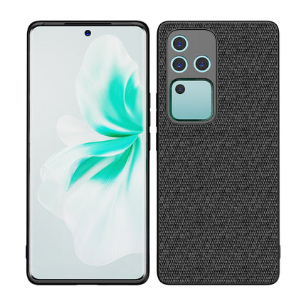 Kapa Soft Full Fabric Protective Back Case Cover for Vivo V30 Pro (5G) | Shockproof Slim Hard Anti Slip Back Case (Black)