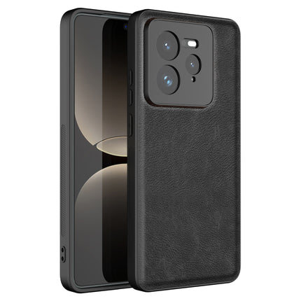 Kapa Tux Leather Back Cover for Realme GT 7 PRO | Slim Shockproof Camera Protection Bumper Case (Black) - Mobizang