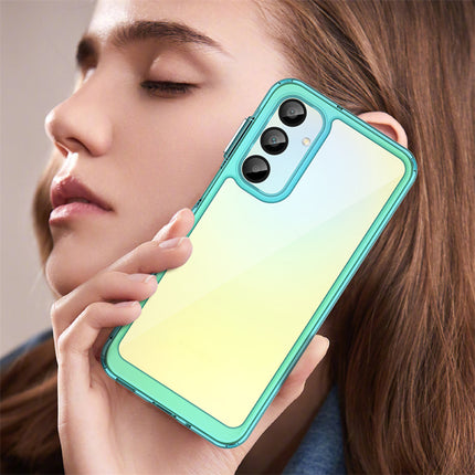 Kapa Unicorn Acrylic Clear Back Cover For Samsung Galaxy A16 | Slim Shockproof [Military Grade Protection] Hybrid Bumper Case (Blue Sides)