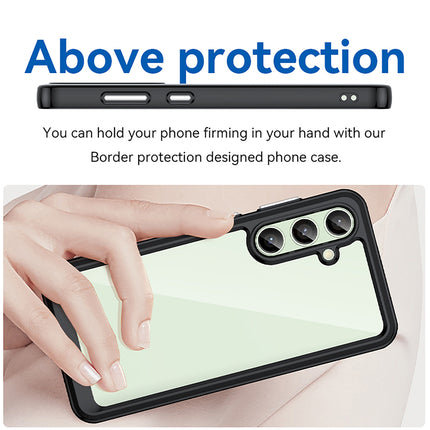 Kapa Unicorn Acrylic Clear Back Cover For Samsung Galaxy S24 FE | Slim Shockproof [Military Grade Protection] Hybrid Bumper Case (Black Sides)