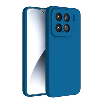 Kapa Matte Protective Lens Flexible Back Cover for Xiaomi 15 5G | Slim Silicone with Soft Lining Shockproof Full Body Bumper Case (Blue)