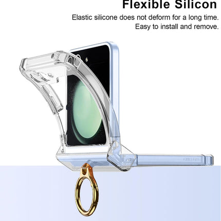 Kapa Clear Airbag Ring Back Case for Samsung Galaxy Flip6 / Z Flip 6 | Transparent Shockproof Slim Hard Protective Cover (Clear)
