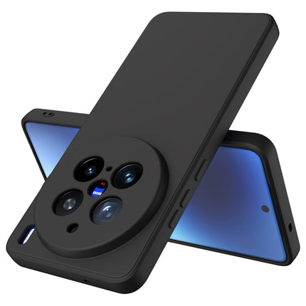 Kapa Matte Protective Lens Flexible Back Cover for Vivo X200 Pro (5G) | Slim Silicone with Soft Lining Shockproof Full Body Bumper Case (Black)