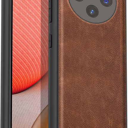 Kapa Tux Leather Back Cover for Vivo X100 Pro (5G) | Slim Shockproof Camera Protection Bumper Case (Brown) - Mobizang