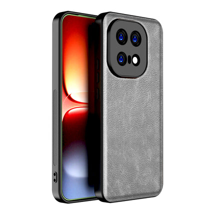 Kapa Tux Leather Back Cover for IQOO 15 5G | Slim Shockproof Camera Protection Bumper Case (Grey)