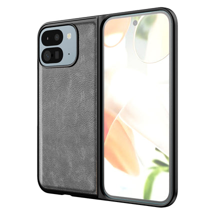 Kapa Tux Leather Back Cover for Google Pixel 9 Pro Fold | Slim Shockproof Camera Protection Bumper Case (Grey) - Mobizang