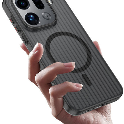 Kapa Wave Magnetic Frosted Grip Back Cover for Oppo Find X9 Pro | [MagSafe Compatible] Wireless charging, Slim, Metal Buttons Matte Finish Back Case (Grey)