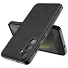 Kapa Tux Leather Back Cover for Samsung Galaxy S25 Plus | Slim Shockproof Camera Protection Bumper Case (Black) - Mobizang