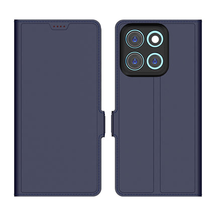 Kapa Noble Slim Magnetic Leather Flip Case Cover for Moto Edge 60 Stylus | Card Holder Stand Flip Wallet Case (Blue)