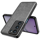 Kapa Tux Leather Back Cover for Realme 14X | Slim Shockproof Camera Protection Bumper Case (Grey)