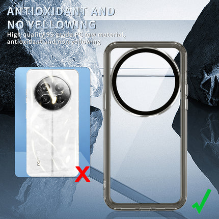 Kapa Warrior Acrylic Clear Back Cover For Realme 12 Plus | Slim Shockproof [Military Grade Protection] Hybrid Bumper Case (Grey Sides) - Mobizang