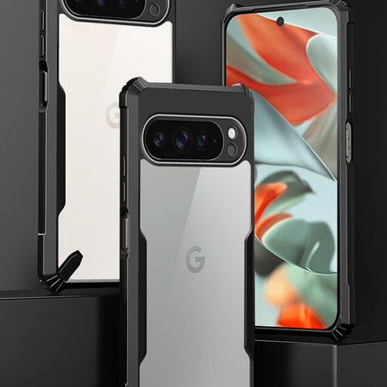 Kapa Bull Clear Back Cover for Google Pixel 9 PRO XL | [Military Grade Protection] Shock Proof Slim Hybrid Bumper Case (Black)