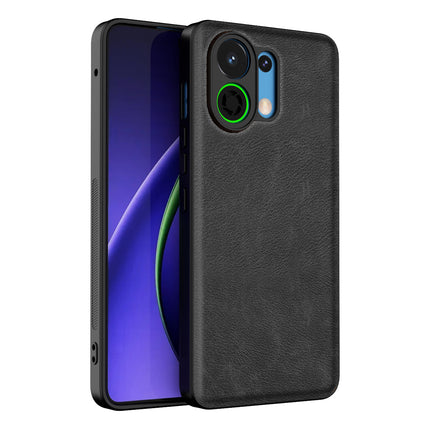 Kapa Tux Leather Back Cover for Oppo K13 Turbo / K13 Turbo Pro | Slim Shockproof Camera Protection Bumper Case (Black)