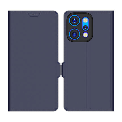 Kapa Noble Slim Magnetic Leather Flip Case Cover for Oppo Reno 14 PRO 5G | Card Holder Stand Flip Wallet Case (Blue)