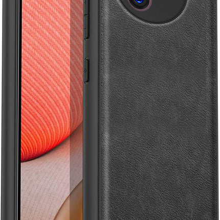 Kapa Tux Leather Back Cover for Vivo V30E (5G) | Slim Shockproof Camera Protection Bumper Case (Black)