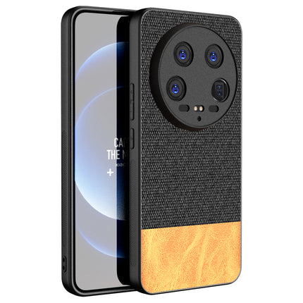Kapa Soft Fabric & Leather Hybrid Protective Back Cover for Xiaomi 14 ULTRA (5G) | Shockproof Slim Hard Anti Slip Back Case (Black,Brown)