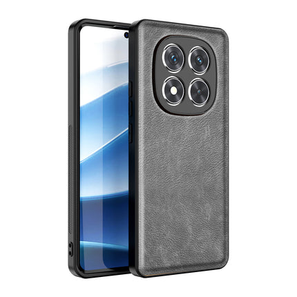Kapa Tux Leather Back Cover for Redmi Note 14 Pro (5G) | Slim Shockproof Camera Protection Bumper Case (Grey)